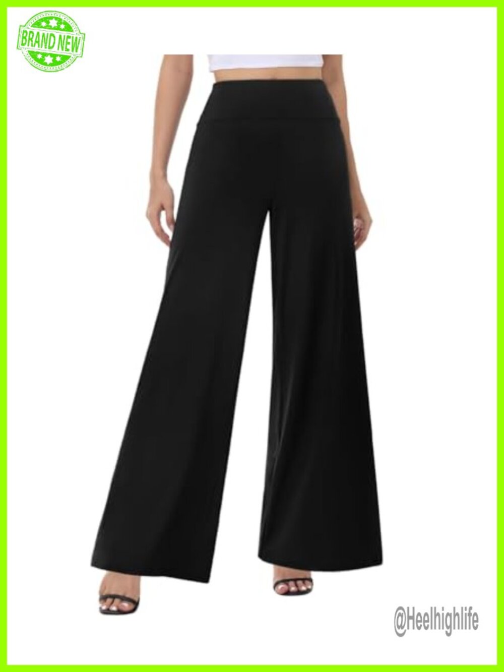 High Waist Wide Leg Palazzo Lounge Pants Stretchy Flowy Trousers